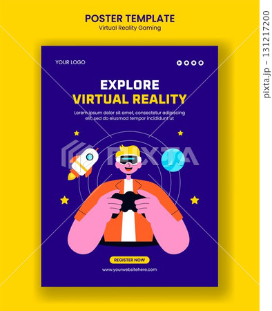 Vertical Poster Virtual Reality Gaming Illustration with Cartoon Hand-Drawn Templates Background Vertical Poster Virtual Reality Gaming Illustration with Cartoon Hand-Drawn Templates Background 131217200