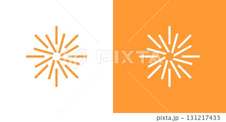 Sun light logo spark line star burst firework icon isolated 131217433