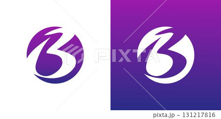 Letter B in circle abstract icon logo design Letter B in circle abstract icon logo design 131217816