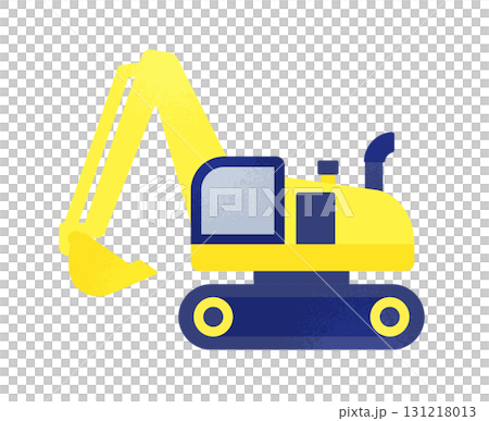 ICT hydraulic excavator icon Illustration of construction machinery automation, remote control, and DX 131218013