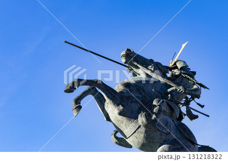 山形市霞城公園と最上義光の騎馬像 山形市霞城公園と最上義光の騎馬像 131218322