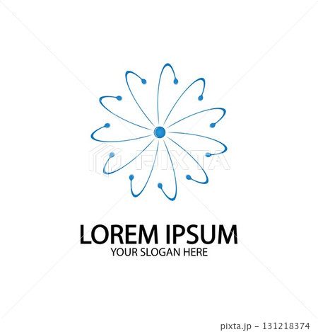 Atom icon. Vector illustration. Symbol of science, education, nuclear physics, scientific research. Three electrons rotate in orbits around atomic nucleus. Concept of elementary particles design. Atom icon. Vector illustration. Symbol of science, education, nuclear physics, scientific research. Three electrons rotate in orbits around atomic nucleus. Concept of elementary particles design. 131218374