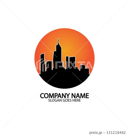 Modern City skyline . city silhouette. vector illustration in flat design 131218482
