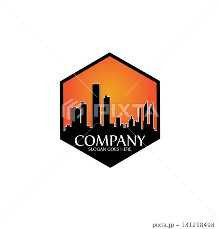 Modern City skyline . city silhouette. vector illustration in flat design 131218498