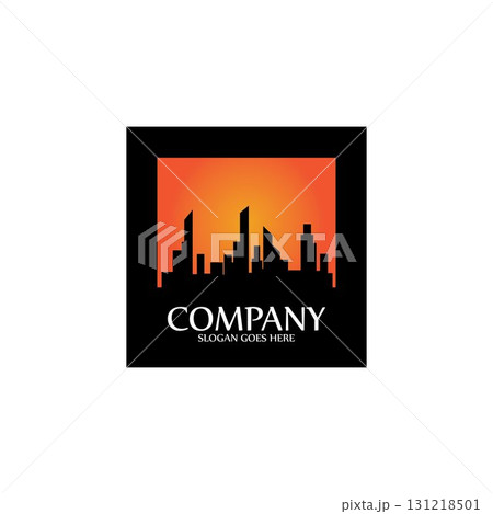 Modern City skyline . city silhouette. vector illustration in flat design 131218501