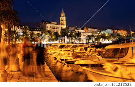 Evening in Split - Croatia, view of port from water 131218522
