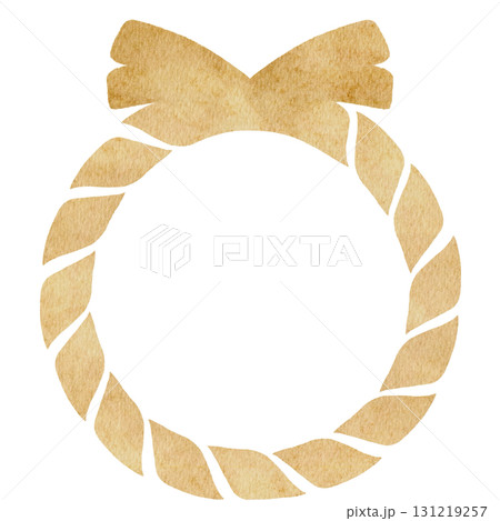 水彩風に描いたしめ縄のイラスト 水彩風に描いたしめ縄のイラスト 131219257