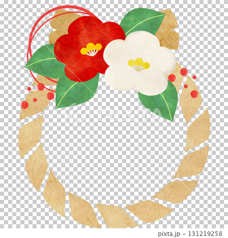 水彩風に描いたしめ縄のイラスト 131219258