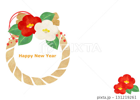 水彩風に描いたしめ縄のイラスト 131219261