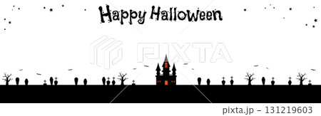 秋素材　ハロウィンのバナーフレーム背景　星と文字 131219603