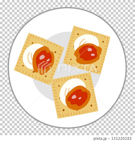 ジャムとクリームののったクラッカーのイラスト ジャムとクリームののったクラッカーのイラスト 131220183