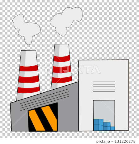 Factory Illustration with Smoke and Industrial Design Factory Illustration with Smoke and Industrial Design 131220279
