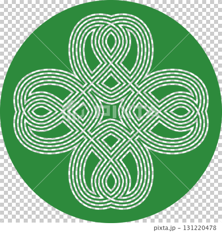 四つ葉のクローバーのベクター円アイコン ラインアートの装飾的なイラスト シンプルでおしゃれな緑色丸型 四つ葉のクローバーのベクター円アイコン ラインアートの装飾的なイラスト シンプルでおしゃれな緑色丸型 131220478