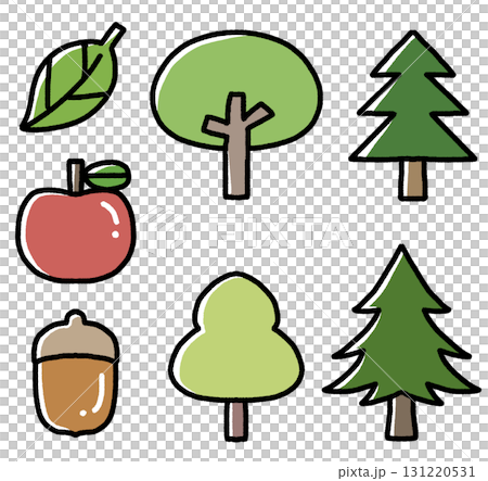 樹木、蘋果和橡實材料集 樹木、蘋果和橡實材料集 131220531