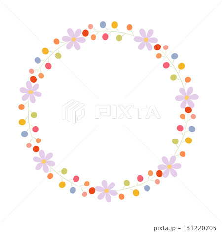 A bright round frame with flowers. Wedding invitation, hand-drawn. A bright round frame with flowers. Wedding invitation, hand-drawn. 131220705