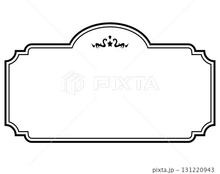 アンティークデザインのフレーム/星/黒/イラスト/素材 131220943