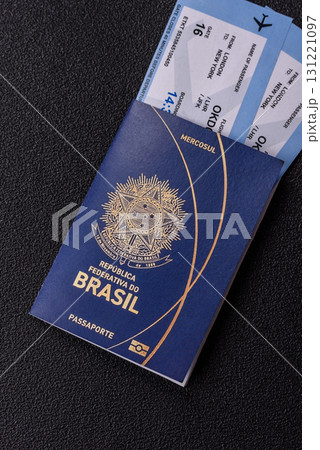 Brazilian passport for travelling, flying and doing business. Brazil document, id Brazilian passport for travelling, flying and doing business. Brazil document, id 131221097