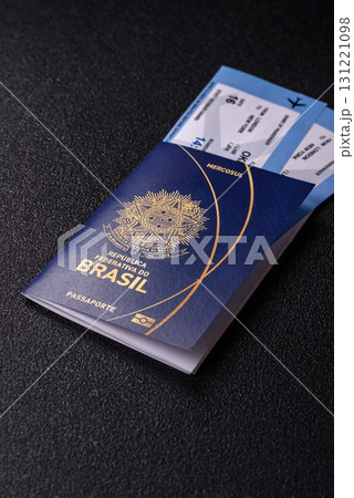 Brazilian passport for travelling, flying and doing business. Brazil document, id 131221098