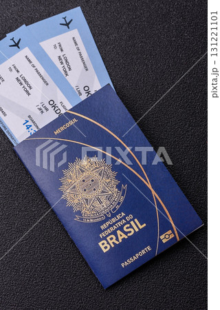 Brazilian passport for travelling, flying and doing business. Brazil document, id 131221101