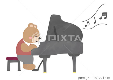 ピアノを演奏するくまのイラスト 131221846