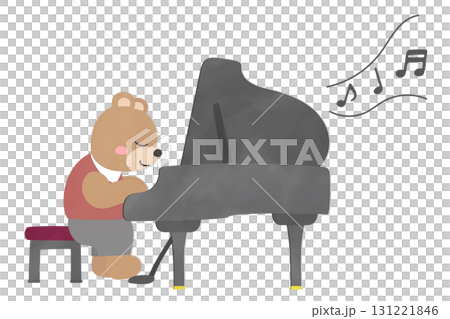 Illustration of a bear playing the piano Illustration of a bear playing the piano 131221846
