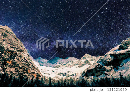 milky way in the mountains, stars, milky galaxy in the mountains. the milky way in the mountains, stars and milky way in the background 131221930