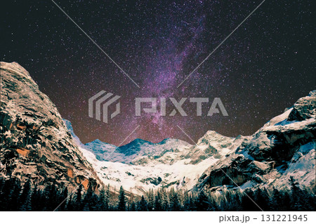 milky way in the mountains, stars, milky galaxy in the mountains. the milky way in the mountains, stars and milky way in the background 131221945