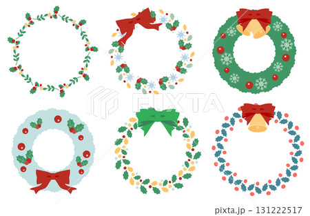 シンプルなクリスマスリースのセット 131222517