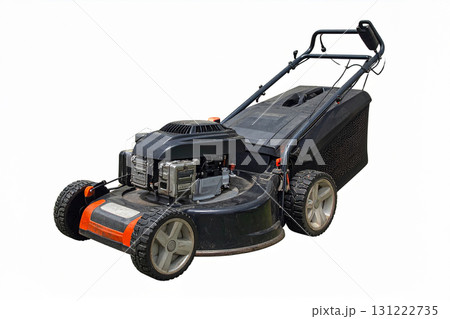 an old petrol lawnmower 131222735