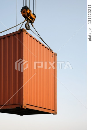 Cargo container being lifted by crane for shipping and transport Cargo container being lifted by crane for shipping and transport 131223211
