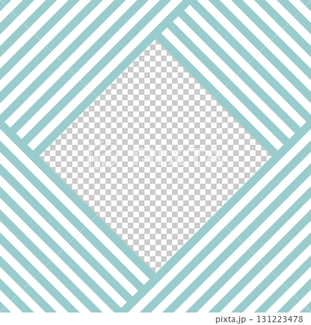 Turquoise blue modern border frame material background. Striped pattern, diamond-shaped title frame, square, vector. Turquoise blue modern border frame material background. Striped pattern, diamond-shaped title frame, square, vector. 131223478