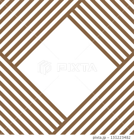 タイトル枠フレーム枠の素材背景　ブラウン茶色のストライプ柄　ベクター 131223482
