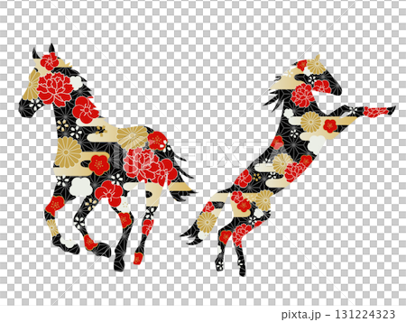 奔跑的馬剪影 奔跑的馬剪影 131224323