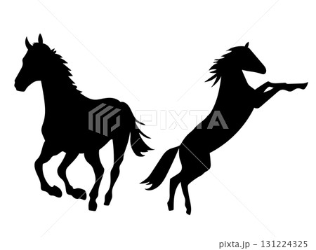 走る馬　シルエット 131224325