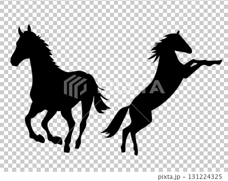 走る馬　シルエット 131224325