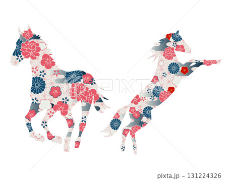 走る馬　シルエット 131224326