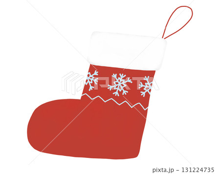 シンプルなクリスマスの靴下・赤 シンプルなクリスマスの靴下・赤 131224735