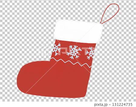 シンプルなクリスマスの靴下・赤 シンプルなクリスマスの靴下・赤 131224735