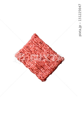Raw ground beef meat food, ingredient for making cutlets or meatballs. Raw ground beef 131225647