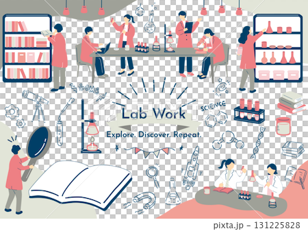 在實驗室工作的人們 131225828