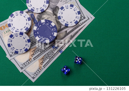 Dice game Craps in casino with chips, bets and risk. Craps game Dice game Craps in casino with chips, bets and risk. Craps game 131226105