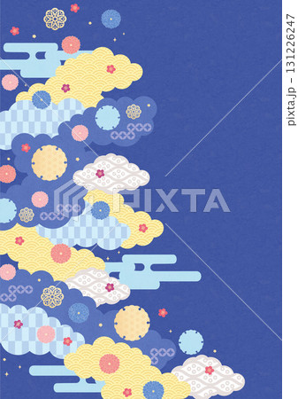 背景素材-和の雲柄（ファンタジック）2025-4 131226247