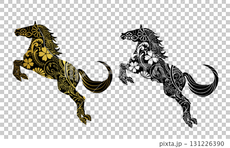 装飾された馬 131226390