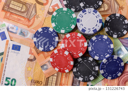 Casino chips, bets and gambling, risk to win or lose money. Betting chips Casino chips, bets and gambling, risk to win or lose money. Betting chips 131226743