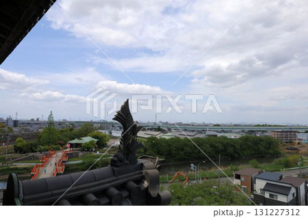 清州城からの景色と大手橋【愛知県】 131227312