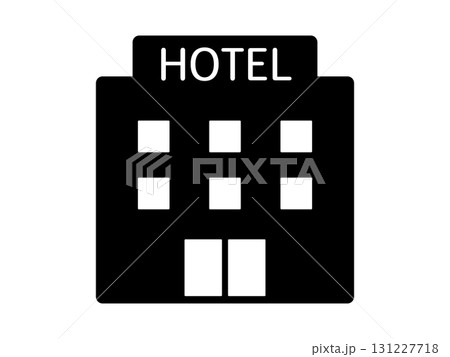 ホテルのアイコン　モノトーン 131227718
