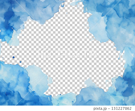 天藍色漆框透明背景02 131227862