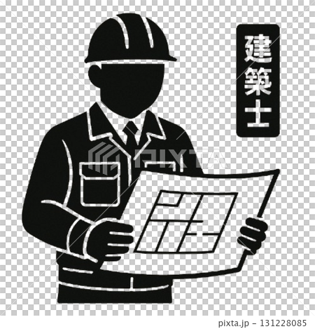 建築師(現場、施工管理)的象形圖風格插圖 建築師(現場、施工管理)的象形圖風格插圖 131228085