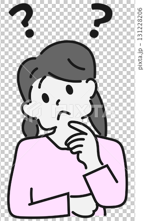 困った表情の若い女性 131228206