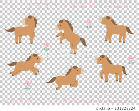 可愛的馬矢量插圖集。十二生肖,十二生肖,馬,圖標,馬年,新年賀卡 可愛的馬矢量插圖集。十二生肖,十二生肖,馬,圖標,馬年,新年賀卡 131228224